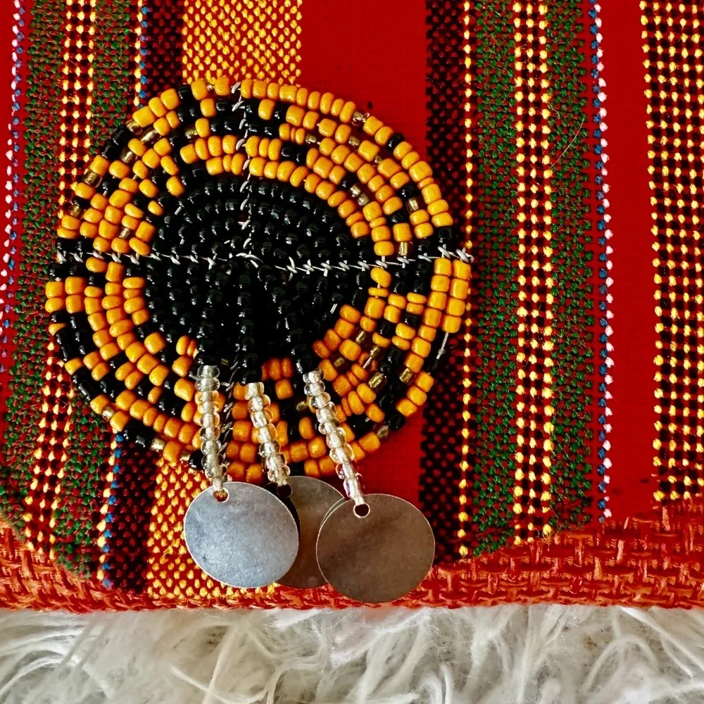 West African Beaded Straw Clutch